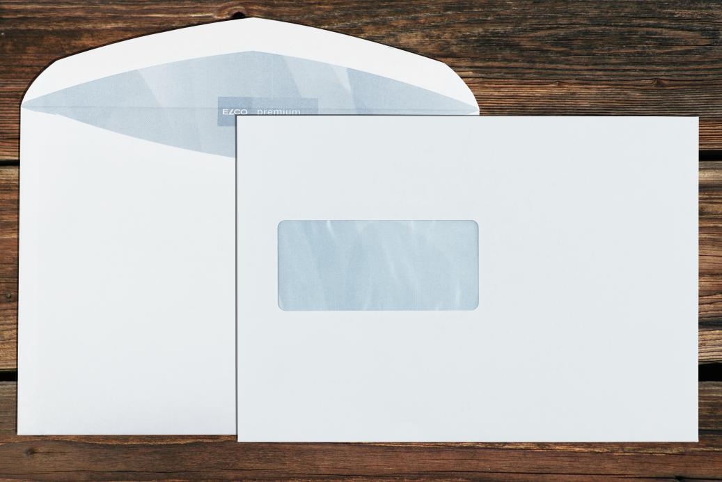 Kuvertierhüllen mit Fenster C5 162x229 mm Nassklebend Hochweiß 100 g/qm